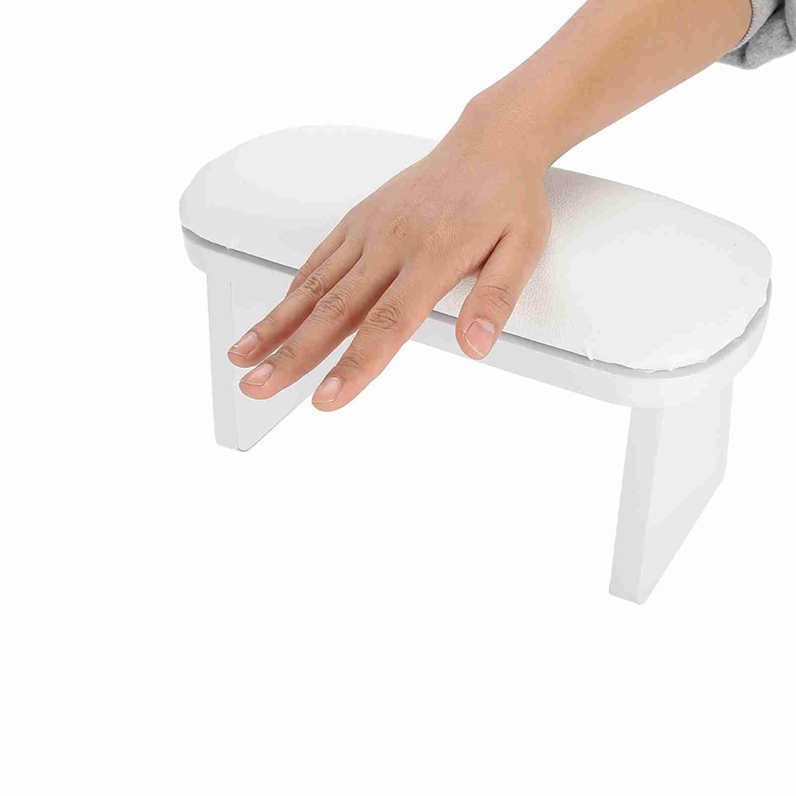 Nail Hand Pillow, Nail Arm Rest Cushion, Soft Manicure Nail Hand Pillow Stand Station Hand Rest Cushion Rack for Arm Rest Manicure Salon, 11.8 x 5.1 x 5.9in(White)