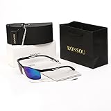 Ronsou Men Sport Aluminum Magnesium Polarized Sunglasses Alloy Mirror eyewear
