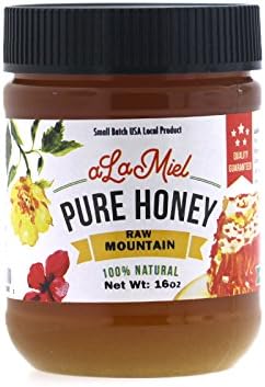 aLaMiel Raw Mountain Honey - Made in USA - 100% Natural & Local - Small Batch Domestic Product 1lb (16oz or 454grams)