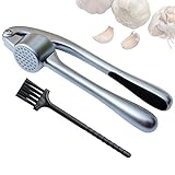 KeeQii Garlic Press Crusher Kitchen Garlic Presser Tool Heavy-duty Garlic Mincer With Large Crushing Chamber and Comfortable Gripping Handles