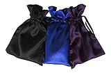 Tarot Bags Dark Colors Satin Bundle of 3: Royal Blue Dark Purple and Black (5