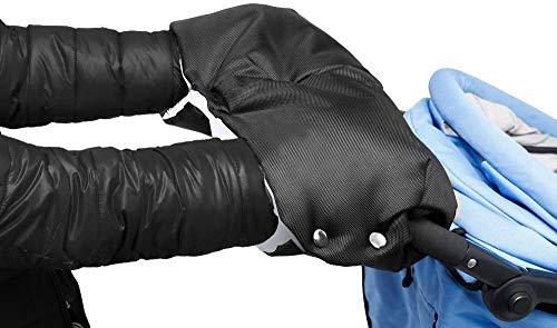 Yizhet Baby Stroller Warm Gloves, Baby Pushchair Windproof Thickening Fleece Hand Muff Extra Thick Waterproof Anti-Freezing Gloves for Baby Carriage/Pram