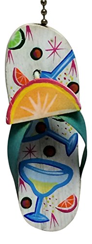 Mti Tropical Tiki Bar Cocktail Flip Flop Ceiling Fan Pull Pink Lemon Slice