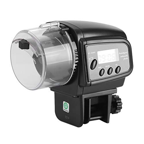 Nikou Automatic Fish Feeder - Digital LCD Electronic Fish Feeder Dispenser Timer Auto Aquarium Tank Food Feeding Machine for Vacation Weekend Holiday