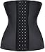 Pandolah Sport Latex Steel Boned Compression Waist Training Cincher XS-6XL (US Size 10-12 (2XL), Latex Black-16)
