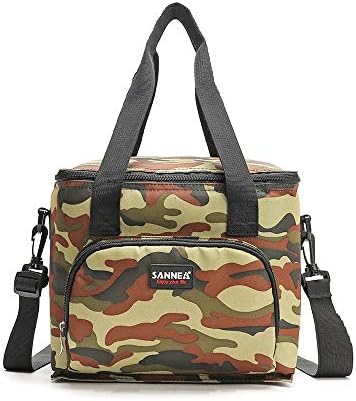 BeautyLifee Insulated Cooler Bag Cool/Warm Keep Large Lunch Bag Travel Cooler Tote 10L Insulated Lunch Box Bag for Men Women Picnic, Camping, Beach, Work Soft Leak Proof Liner Lunch Bags (Camouflage)