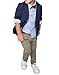 Kids Baby Boys Gentleman Sets Jacket + Shirt + Pants 3pcs Leisure Suit (2T, Navy Blue)