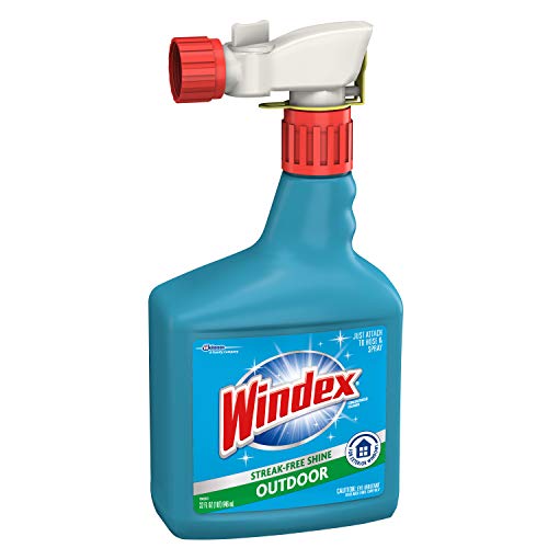 Windex Outdoor Window, Glass, & Patio Cleaner with Hose Attachment, 32