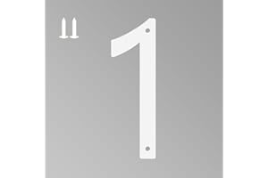 SANSHAOYE 4 Inch White House Numbers for Outside, Metal Letters for Outdoor Signs, Anti-rust Aluminium House Address Letters for Front Door, Office, and Garden Decoration (Number 1)