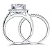 Venetia Top Grade 2.0 Carats Supreme Cushion Cut NSCD Simulated Diamond Ring Band 3 Pcs Set 925 Silver