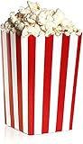 Set of 100 Popcorn Favor Boxes - Mini Paper Popcorn Bags and Snack Containers, Carnival Party Supplies for Movie Night, Movie Theme Party, Red and White, 20 Ounce, 3.3 x 5.6 x 3.3 Inches