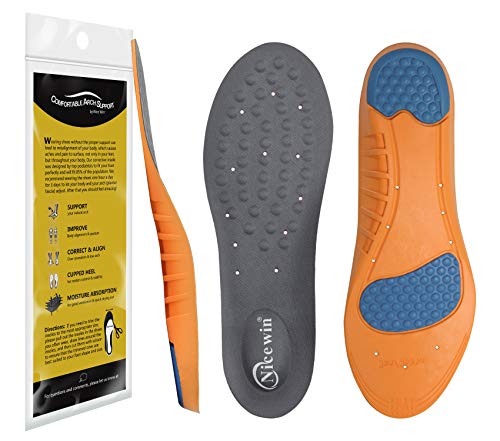 Plantar Fasciitis Insoles for Men Women with Enhanced Arch Support Foot Pain Relief Massaging Cushion Shoe Inserts for Flat Feet High Arch Heel Pain Work Boots