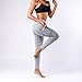 K&T Women's Yoga Pants, Power Flex High Waist Tummy Control Workout Yoga Capri Leggings with Out Pockets(Large, Light Grey)