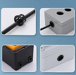 Fielect 100Pcs Open Snap Bushing 19mm Black Nylon