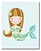 Mermaid Wall Art Prints (8 inches x 10 inches, Blue)