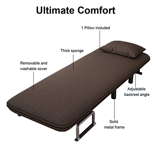 Folding Sleeper Bed Chair,Single Sleeper Convertible Chair Lounger Couch Bed Chair Alalaso(Ship from USA)
