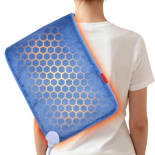 InVarme Far Infrared Heating Pads: Extra Large Electric Pad for Back - Soft and Warmth Graphene for Grandparents - Machine Washable 8 Heat Settings & 4H Auto-Off 12" x 24"