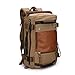 Ibagbar Canvas Backpack Travel Bag Hiking Bag Camping Bag Rucksack Khaki