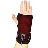 Creatrill Hand and Wrist Heated Wrap with 3 Level Controller - Brace with Pads for Moist Heat Therapy, Perfect for Arthritis, Carpal Tunnel Pain, Tendonitis, Chronic Injuries, Bruises, Sprains (Hand)