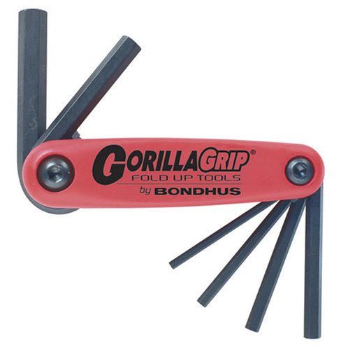 Bondhus 12592 GorillaGrip Set of 7 Hex Fold-up Keys, sizes 1.5-6mm