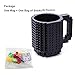 Build-on Brick Mug DIY Coffee Mug Tea Cup Carton Building Blocks Toys, Unique Birthday or Christmas Gift for Children and Adults (1 Pack Bricks)