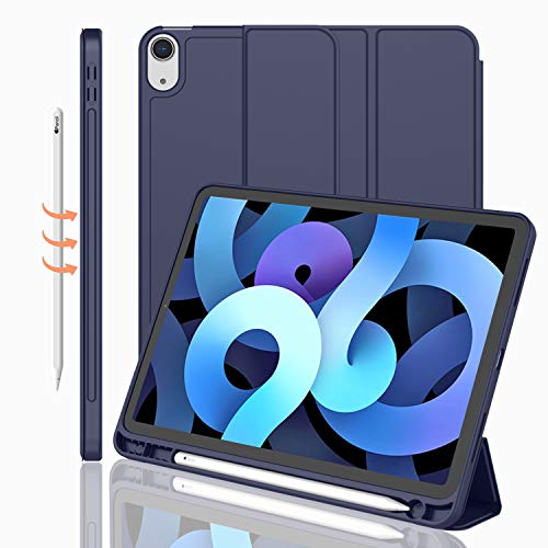 Funda para Ipad gen 5ta/soporte para lápiz (azul oscuro)