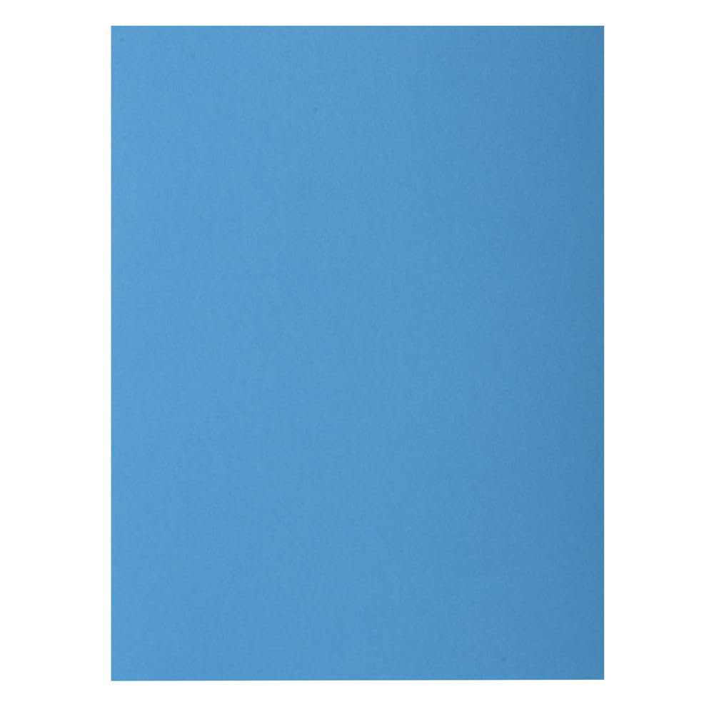 Exacompta - Ref 800019E - Rocks Square Cut Folder - 220 x 310mm in Size, Suitable for Holding A4 Documents, 80gsm Coloured Paper -Blue Colour (Pack of 100)