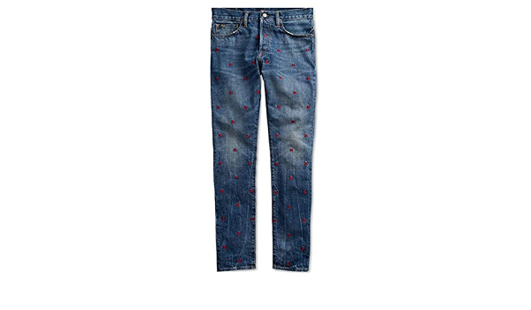 Amazon.com: Ralph Lauren Polo Sullivan Slim - Pantalones vaqueros de  algodón bordados, diseño de calaveras : Ropa, Zapatos y Joyería