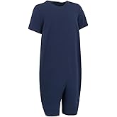 Kaycey Short Sleeve Short Leg Jumpsuit, Zip Back, Adaptive Clothing for People with Special Needs, Cotton