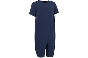 SPECIALKIDS.COMPANY Kaycey Special Needs Adaptive Clothing For Children, Short Sleeve Short Leg Zip Back Jumpsuit