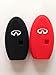 Silicone Protective Fob Skin Cover Shell Key Jacket for INFINITI EX35 INFINITI FX35 INFINITI FX50 INFINITI G35 INFINITI G37 INFINITI M35 INFINITI M35h INFINITI M45 INFINITI M56 INFINITI QX56 Smart Key Case Fob 4 Button (One Black and One Red)
