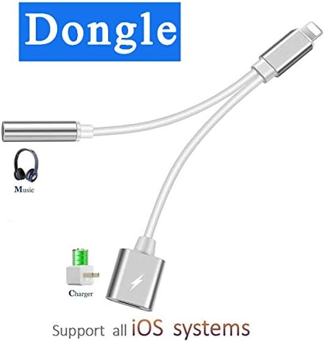 Headphone Adaptor for iPhone Adapter 3.5mm Cable Jack Earphone Connector Convertor AUX Audio Headset Accessories Audio Splitter Compatible for iPhone7/plus XS Max 8/8Plus Support iOS 11 or Later