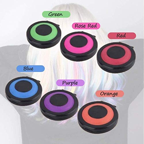 Temporary 6 Colors Hair Chalk Set Kids Hair Dye Color without Glove Hair Chalk Salon for Girls, Kids - Hair Color Toy for Halloween, Cosplay, Crazy Hair Day Washable