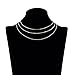 Zealmer Silver Choker Stunning Layering Choker Necklace Set Simple Design 3 PCS