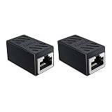 2 Pack RJ45 Coupler, Ethernet Coupler, Network Coupler for Cat7 Cat6 Cat5e Cat5, Ethernet Cable Coupler (Black-2 Pack)