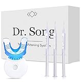 Dr Song Home Professional Teeth Whitening Kit 44% Carbamide Peroxide 6 XL Syringes with Light, Tray and Gel Applicator