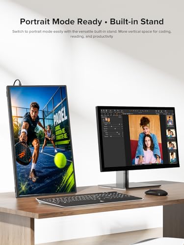 UPERFECT 18.5 Inch Portable 120Hz Gaming Monitor 10-Point Touch, FHD IPS HDR FreeSync, 180° Adjustable Support and VESA, Second Travel Monitor for Laptop, Mac, PC and Game Consoles