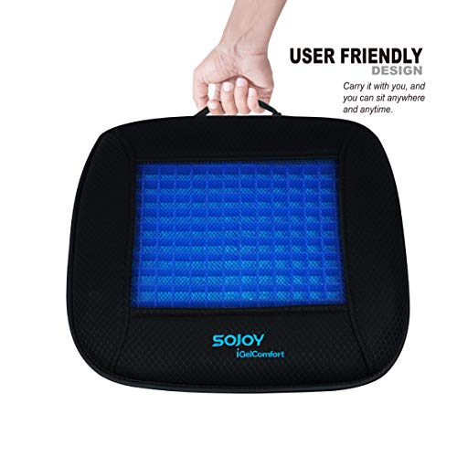 Sojoy Gel Seat Cushion for Long Sitting Cooling Gel Seat Cushion for