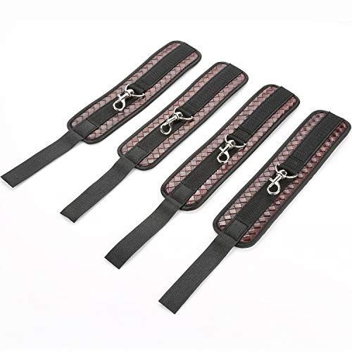 exreizst Adjustable Silver Spreader Bar Set with Leather Straps Set Sports Training (Silver 1)