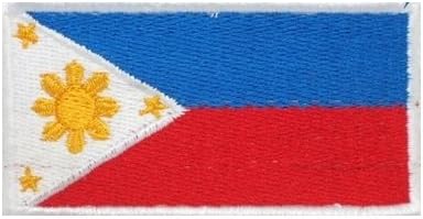 PHILIPPINE PHILIPPINESE FLAG MORALE TACTICAL MILITARY BADGE FOREST VELCRO PATCH (k) (big)
