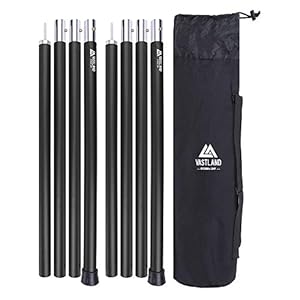 VASTLAND(ヴァストランド) タープポール テントポール アルミ 2本セット ブラック 280cm 直径33mm