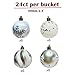 iPEGTOP Shatterproof Snowy Christmas Ball Ornaments - 24ct 60mm/2.4