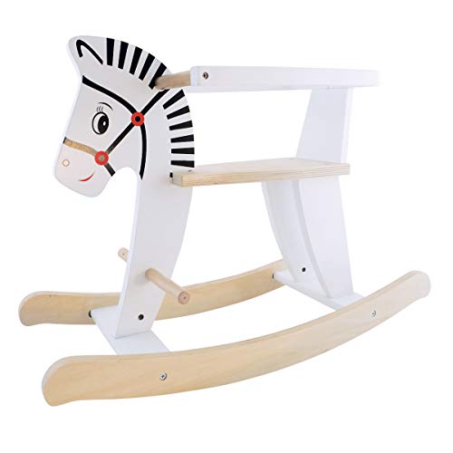 Bieco Zebra Schaukelpferd ab 1 Jahr | Holz Schaukelpferd Baby | Schaukeltier Baby | Holz Pferd Schaukel Baby | Baby Schaukelwippe | Zebra Schaukeltier ab 1 Jahr aus Holz | Schaukelstuhl Holz Pferd – Bild 6