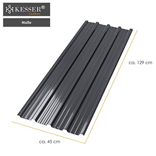 KESSER® - 12 x Profilblech Trapezblech 129cm x 45cm = 7 m² -Dachblech für Gerätehaus, Dachplatten Verzinkter Stahl 0… – Bild 6