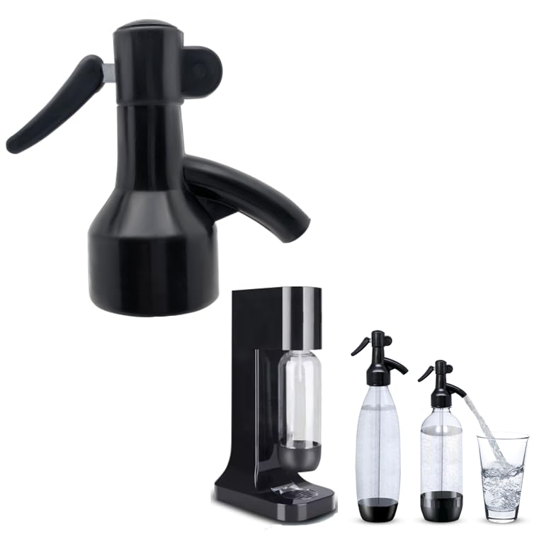 Sodafall fizz saver soda bottle dispenser siphon sifon compatible with Sodastream bottles and other soda maker brands replacement cap(black)