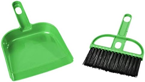Ying Mini Dustpan and Brush Set for Small Messes Desk Pet Kid's Mealtime Cleaning Tool Green