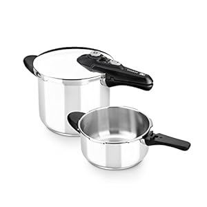 Braisogona Vitesse RVS snelkookpan Duo Set, zilver, 30 x 22 x 30 cm