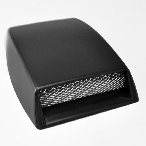 1X Custom Black Decorative Air Flow Intake Turbo Hood Vent Grille Cover w/ 3M For Car SUV