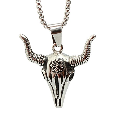 Aooaz Men's Stainless Steel Pendant City Boy-Style Bull Horn Pendants Vintage Retro Gothic Punk