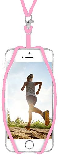 ARMRA Universal 4.0"-6.0" Phone Lanyard Silicone Carrying Case with Anti-lost Neck Strap Necklace Clip on Holder For iPhone 7/7Plus/6S/6Plus/6/Galaxy S7/S6Edge/Note 5/4/LG/HTC (Pink)